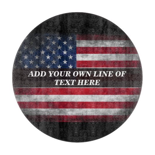 Voeg jouw tekst op Amerikaanse vlag toe Snijplank (Voorkant)
