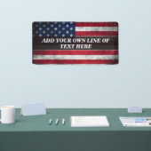 Voeg jouw tekst op Amerikaanse vlag toe Spandoek (Beurs)
