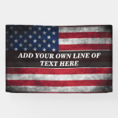 Voeg jouw tekst op Amerikaanse vlag toe Spandoek (Horizontaal)