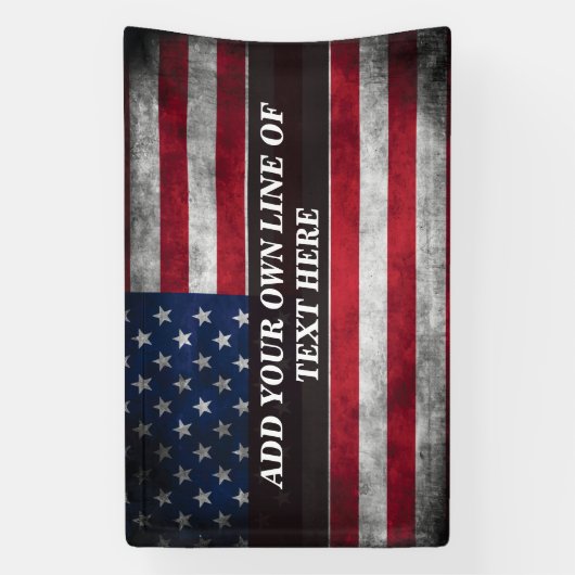 Voeg jouw tekst op Amerikaanse vlag toe Spandoek (Verticaal)