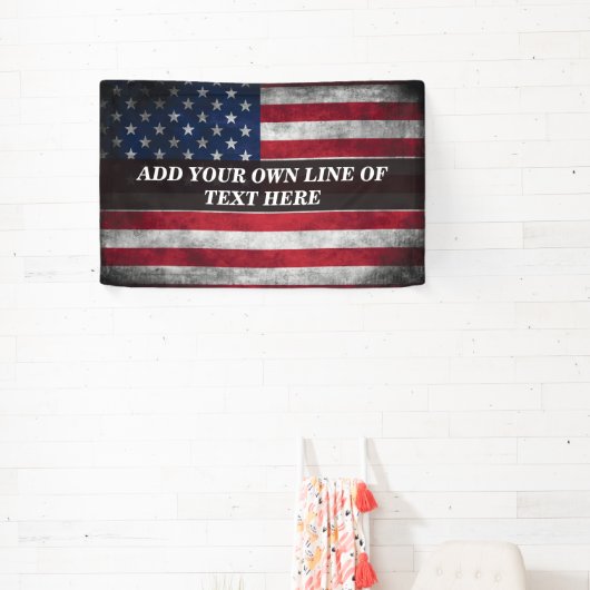 Voeg jouw tekst op Amerikaanse vlag toe Spandoek (Insitu)