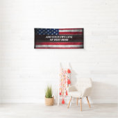 Voeg jouw tekst op Amerikaanse vlag toe Spandoek (Insitu)