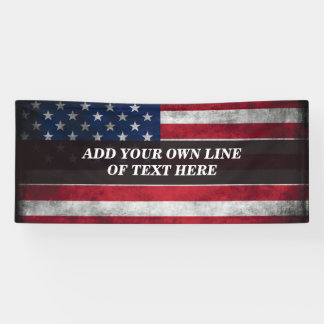 Voeg jouw tekst op Amerikaanse vlag toe Spandoek