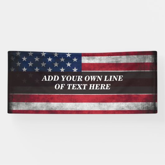 Voeg jouw tekst op Amerikaanse vlag toe Spandoek (Horizontaal)