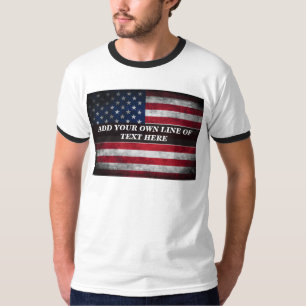 Voeg jouw tekst op Amerikaanse vlag toe T-shirt