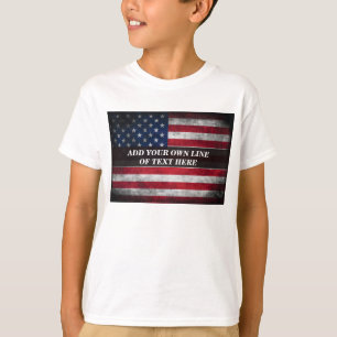 Voeg jouw tekst op Amerikaanse vlag toe T-shirt