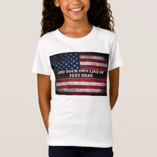 Voeg jouw tekst op Amerikaanse vlag toe T-shirt