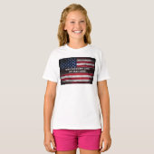 Voeg jouw tekst op Amerikaanse vlag toe T-shirt (Voorkant volledig)