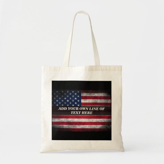 Voeg jouw tekst op Amerikaanse vlag toe Tote Bag (Voorkant)