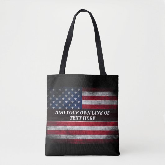 Voeg jouw tekst op Amerikaanse vlag toe Tote Bag (Voorkant)