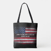 Voeg jouw tekst op Amerikaanse vlag toe Tote Bag (Achterkant)