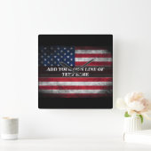 Voeg jouw tekst op Amerikaanse vlag toe Vierkante Klok (Huis)