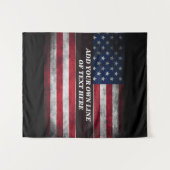 Voeg jouw tekst op Amerikaanse vlag toe Wandkleed (Voorkant (horizontaal))