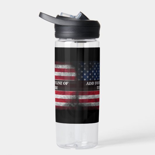 Voeg jouw tekst op Amerikaanse vlag toe Waterfles (Rechts)