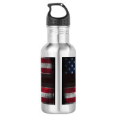 Voeg jouw tekst op Amerikaanse vlag toe Waterfles (Achterkant)