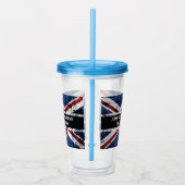 Voeg jouw tekst op het Engelse vlag Sierkussen toe Acryl Drinkbeker (Rechts)