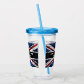 Voeg jouw tekst op het Engelse vlag Sierkussen toe Acryl Drinkbeker (Links)