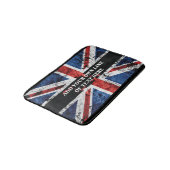 Voeg jouw tekst op het Engelse vlag Sierkussen toe Badmat (Gekanteld)