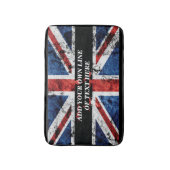 Voeg jouw tekst op het Engelse vlag Sierkussen toe Badmat (Voorkant Verticaal)