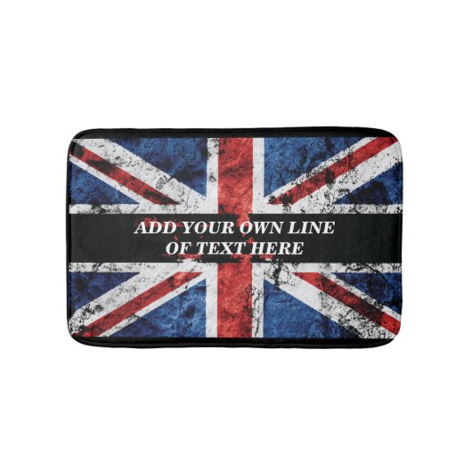Voeg jouw tekst op het Engelse vlag Sierkussen toe Badmat (Voorkant)