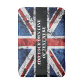 Voeg jouw tekst op het Engelse vlag Sierkussen toe Badmat (Voorkant Verticaal)