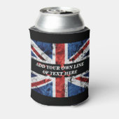 Voeg jouw tekst op het Engelse vlag Sierkussen toe Blikjeskoeler (Blikje Achterkant)