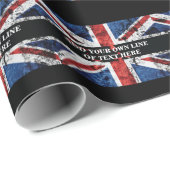 Voeg jouw tekst op het Engelse vlag Sierkussen toe Cadeaupapier (Rol Hoek)