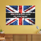 Voeg jouw tekst op het Engelse vlag Sierkussen toe Canvas Afdruk (Insitu (Woonkamer))