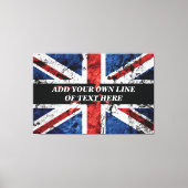 Voeg jouw tekst op het Engelse vlag Sierkussen toe Canvas Afdruk (Voorkant)