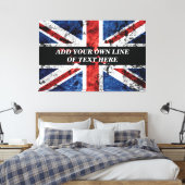 Voeg jouw tekst op het Engelse vlag Sierkussen toe Canvas Afdruk (Insitu (Slaapkamer))