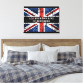 Voeg jouw tekst op het Engelse vlag Sierkussen toe Canvas Afdruk (Insitu (Slaapkamer))