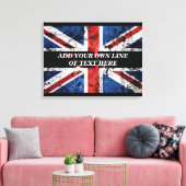 Voeg jouw tekst op het Engelse vlag Sierkussen toe Canvas Afdruk (Insitu (Woonkamer))