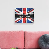 Voeg jouw tekst op het Engelse vlag Sierkussen toe Canvas Afdruk (Insitu (Woonkamer))