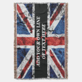 Voeg jouw tekst op het Engelse vlag Sierkussen toe Deken (Voorkant Verticaal)