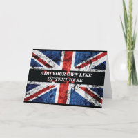 Voeg jouw tekst op het Engelse vlag Sierkussen toe