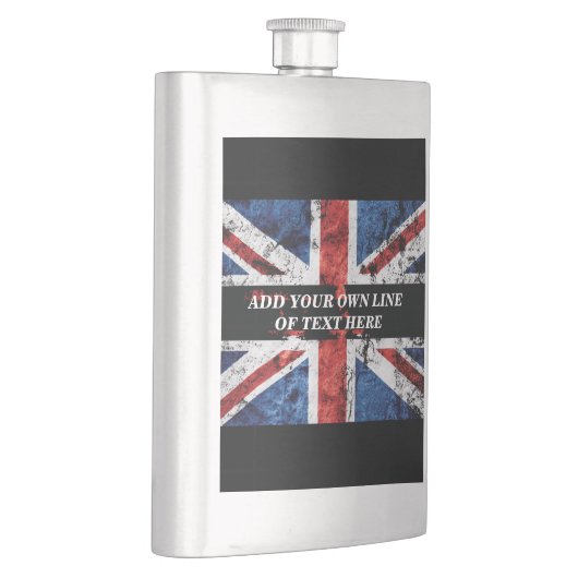 Voeg jouw tekst op het Engelse vlag Sierkussen toe Flacon (Rechts)