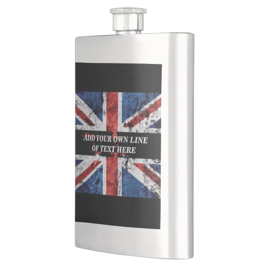 Voeg jouw tekst op het Engelse vlag Sierkussen toe Flacon (Links)