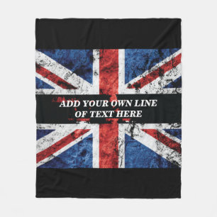 Voeg jouw tekst op het Engelse vlag Sierkussen toe Fleece Deken