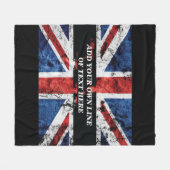 Voeg jouw tekst op het Engelse vlag Sierkussen toe Fleece Deken (Voorkant (Horizontaal))