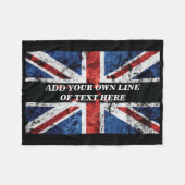 Voeg jouw tekst op het Engelse vlag Sierkussen toe Fleece Deken (Voorkant (Horizontaal))