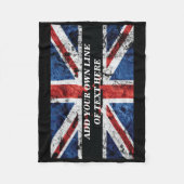 Voeg jouw tekst op het Engelse vlag Sierkussen toe Fleece Deken (Voorkant)