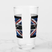 Voeg jouw tekst op het Engelse vlag Sierkussen toe Glas (Links)