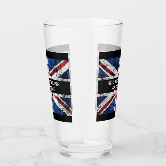 Voeg jouw tekst op het Engelse vlag Sierkussen toe Glas (Links)