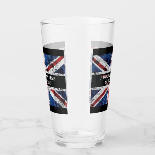 Voeg jouw tekst op het Engelse vlag Sierkussen toe Glas (Rechts)