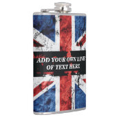 Voeg jouw tekst op het Engelse vlag Sierkussen toe Heupfles (Rechts)