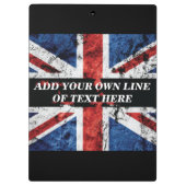 Voeg jouw tekst op het Engelse vlag Sierkussen toe Klembord (Achterkant)