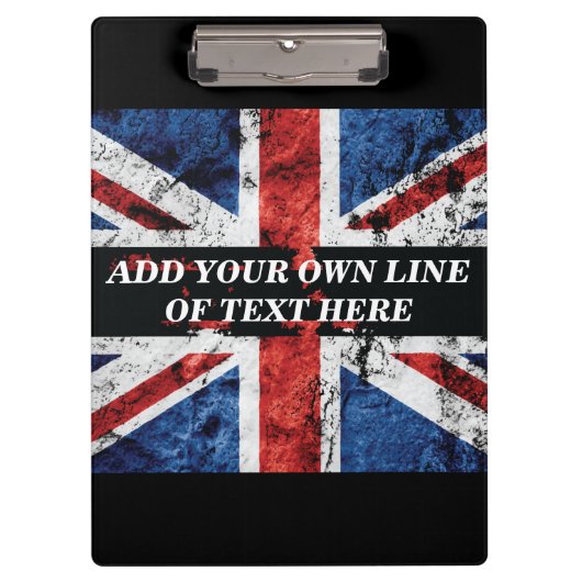 Voeg jouw tekst op het Engelse vlag Sierkussen toe Klembord (Voorkant)