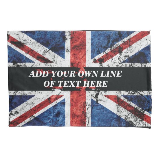 Voeg jouw tekst op het Engelse vlag Sierkussen toe Kussensloop (Voorkant)
