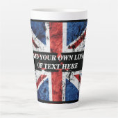 Voeg jouw tekst op het Engelse vlag Sierkussen toe Latte Mok (Voorkant)