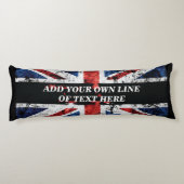 Voeg jouw tekst op het Engelse vlag Sierkussen toe Lichaamskussen (Achterkant)